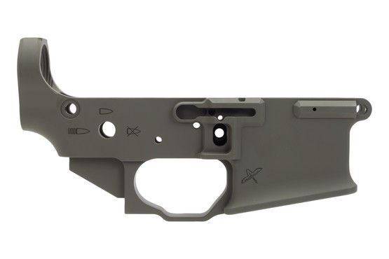 Sons of Liberty Gun Works Forward Controls Design billet ambi AR-15 lower with OD Green Cerakote finish